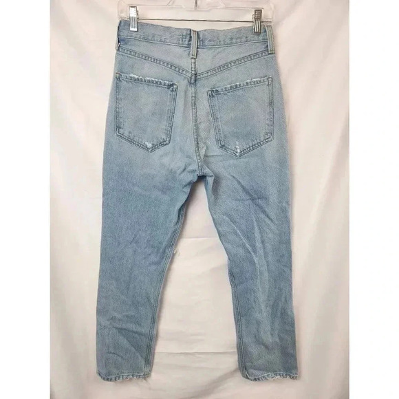Agolde Straight Crop Distressed Jeans Size 27 Light Wash - Picture 2 of 10